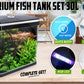 Aquarium Curved Glass RGB LED Fish Tank Set Filter Pump 30L