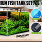 Aquarium Starfire Glass Fish Tank Set Filter Pump 70L