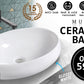 Muriel 59 x 40 x 14.5cm White Ceramic Bathroom Basin Vanity Sink Oval Above Counter Top Mount Bowl
