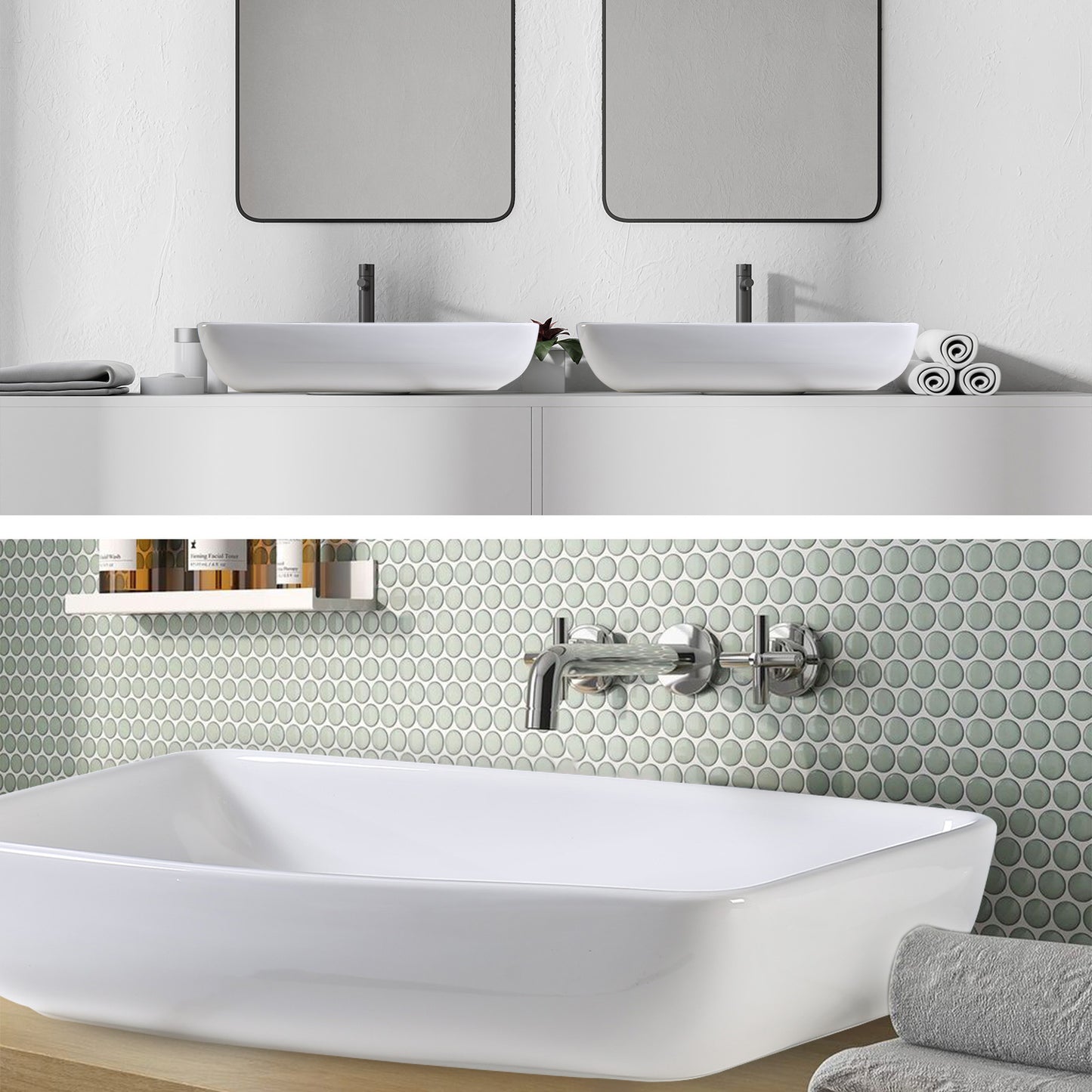 Muriel 60 x 38x 12cm White Ceramic Bathroom Basin Vanity Sink Above Counter Top Mount Bowl