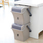 2 Set 45L Stackable Recycle Bin Brown Rubbish Open-Touch Flip Lid