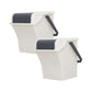 2 Set 45L Stackable Recycle Bin Invory Rubbish Open-Touch Flip Lid