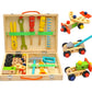 Children's pretend play build fix wood Toolbox Toy, Carpenter Traddie Set For toddlers and kids