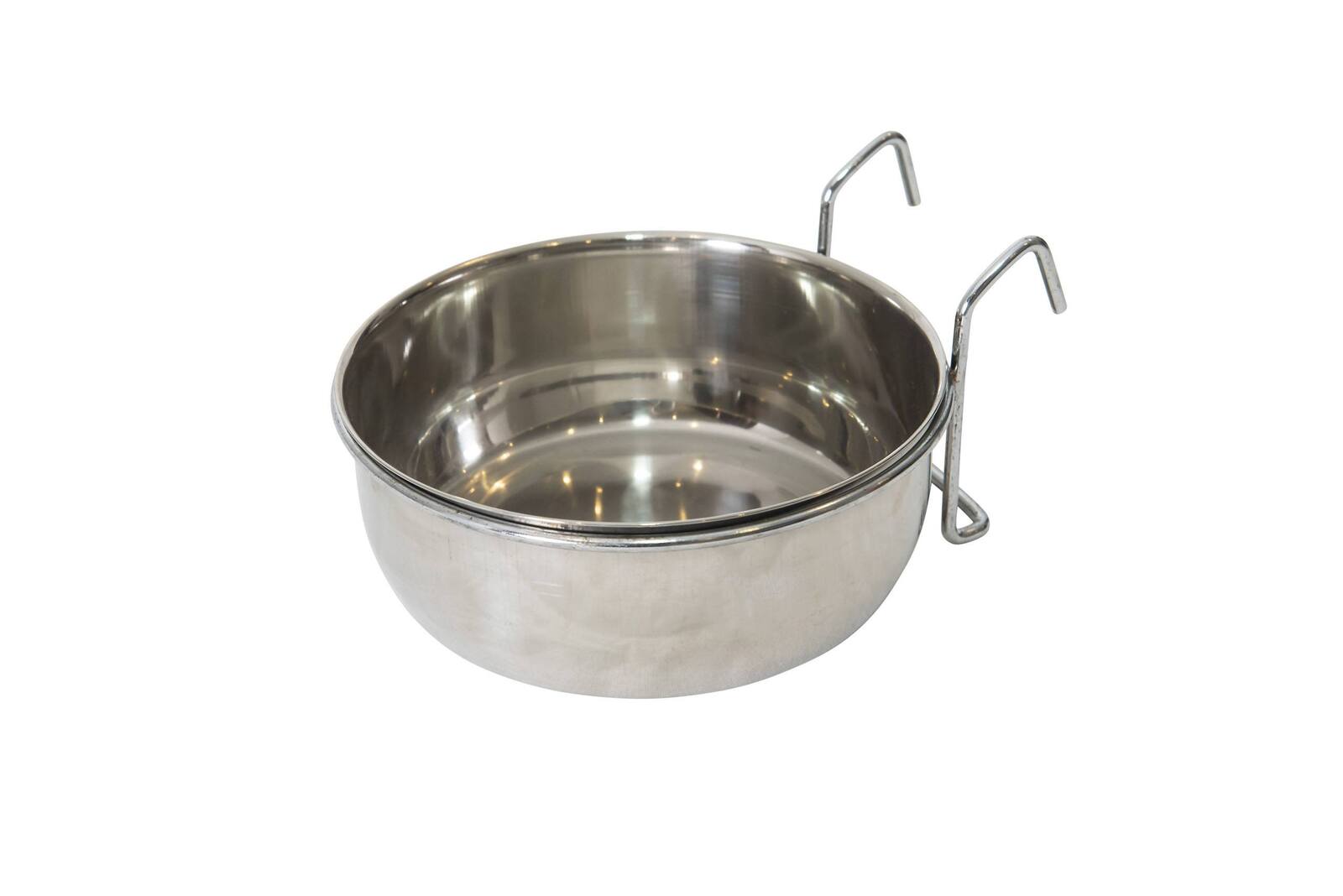 YES4PETS 2 x Stainless Steel Pet Rabbit Bird Water Food Bowl Feeder Chicken Poultry Coop Cup 887ml