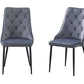 Button Tufted Grey Dining Chairs -Set of 4