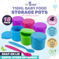 1st Steps 18PCE 110ml Food Storage Pots & Spoons Microwave Freezer Safe 6cm