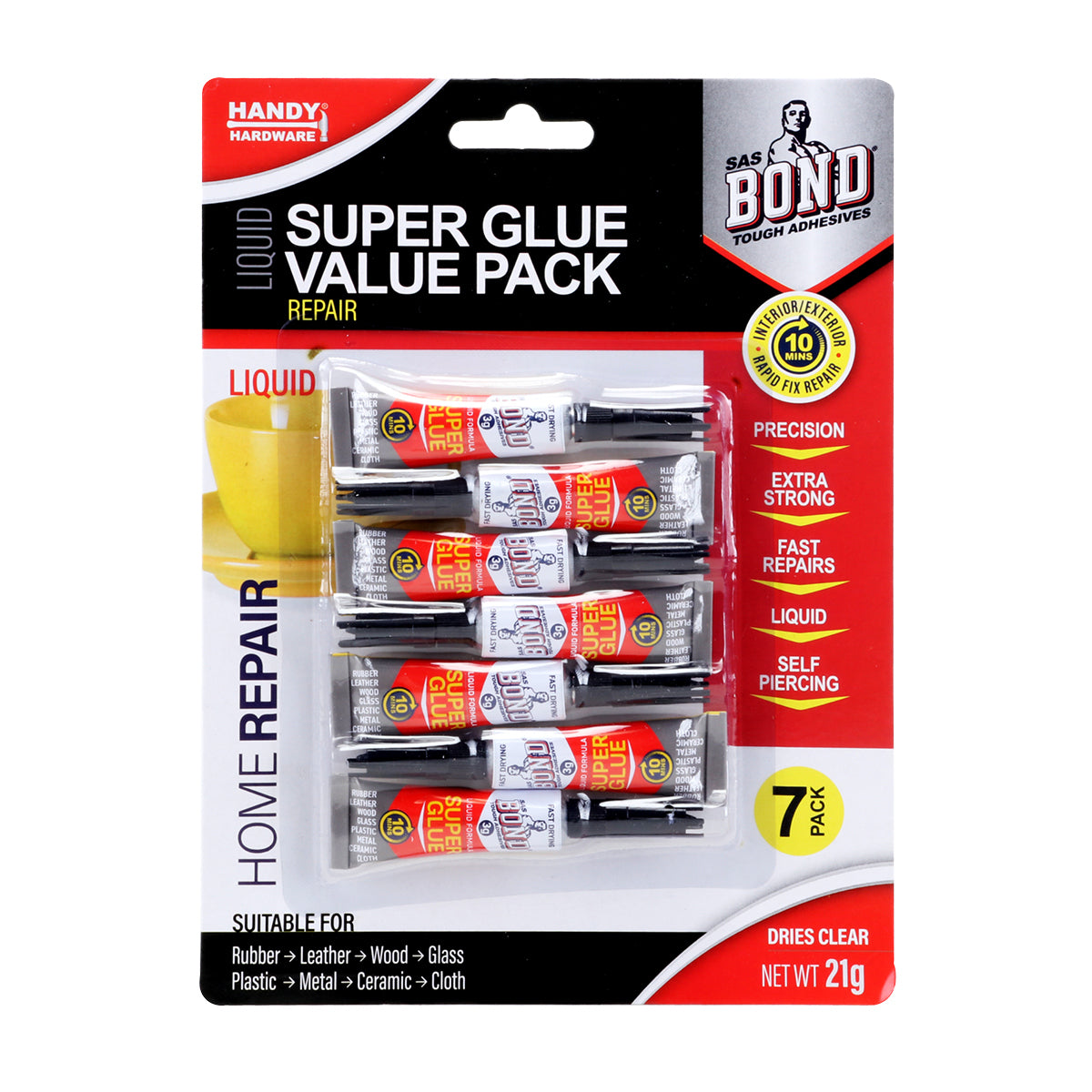 Handy Hardware 252PCE Super Glue Quick Dry High Strength Interior/Exterior 3g