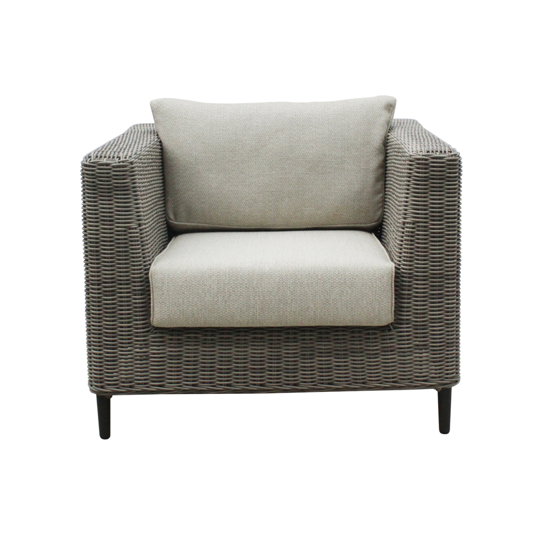 Lara 1 Seater Outdoor Sofa Armchair Rattan Wicker Lounge Light Grey