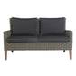 Byron 4pc Rattan Outdoor Sofa Set 2 Seater Wicker Lounge Grey Coffee Table