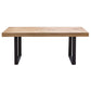 Ethan Dining Table 190cm Veneer Solid Oak Top Metal Leg - Natural