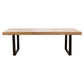 Ethan 3pc 240cm Dining Table 190cm Bench Veneer Solid Oak Top Metal Leg Natural