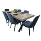 Anika 7pc Dining Set 180cm Table 6 Fabric Chair - Charcoal Smoke