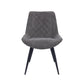 Helenium Dining Chair Set of 2 Fabric Seat with Metal Frame - Graphite