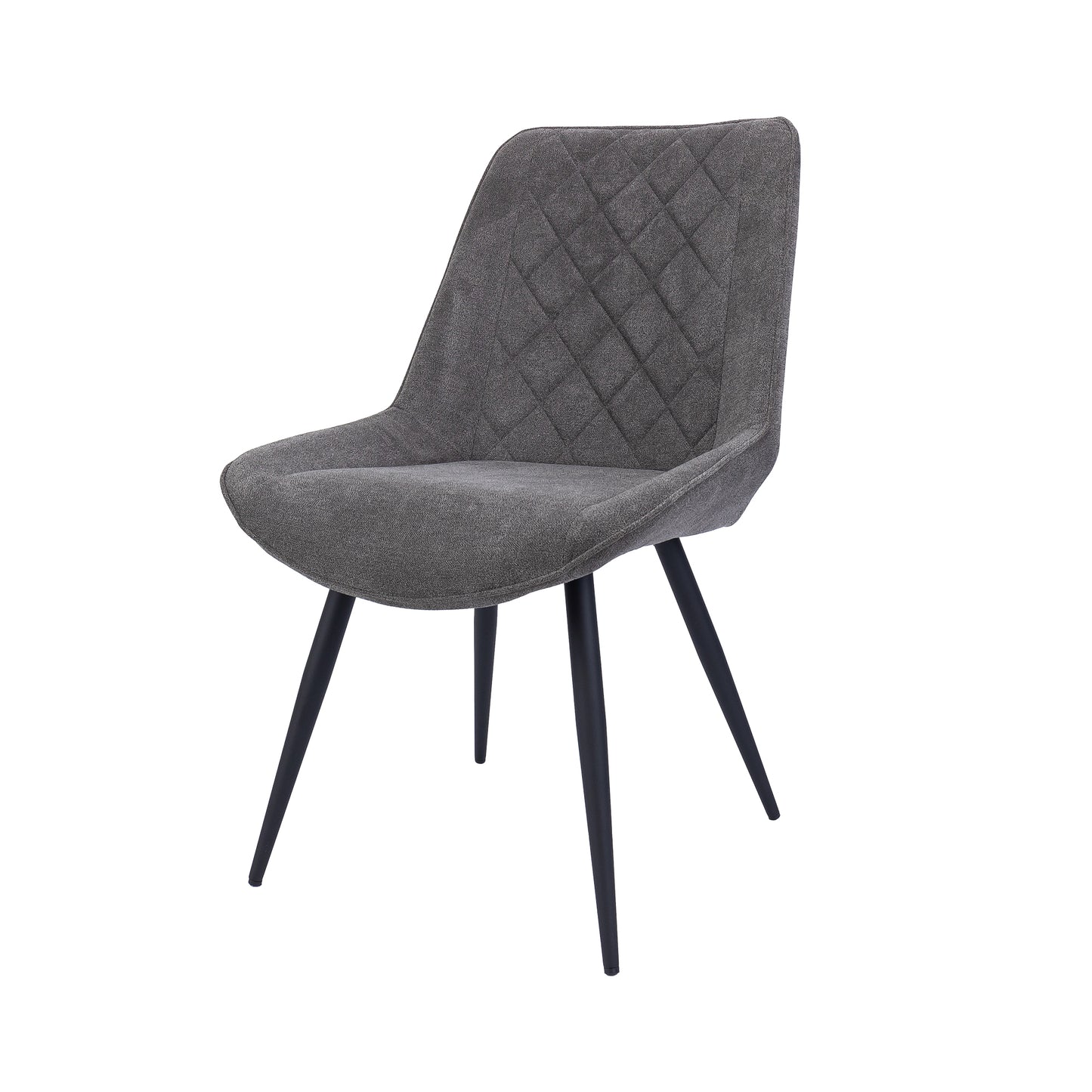 Helenium Dining Chair Set of 4 Fabric Seat with Metal Frame - Graphite