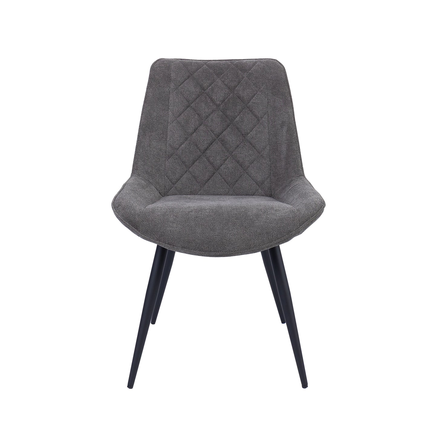 Helenium Dining Chair Set of 6 Fabric Seat with Metal Frame - Graphite