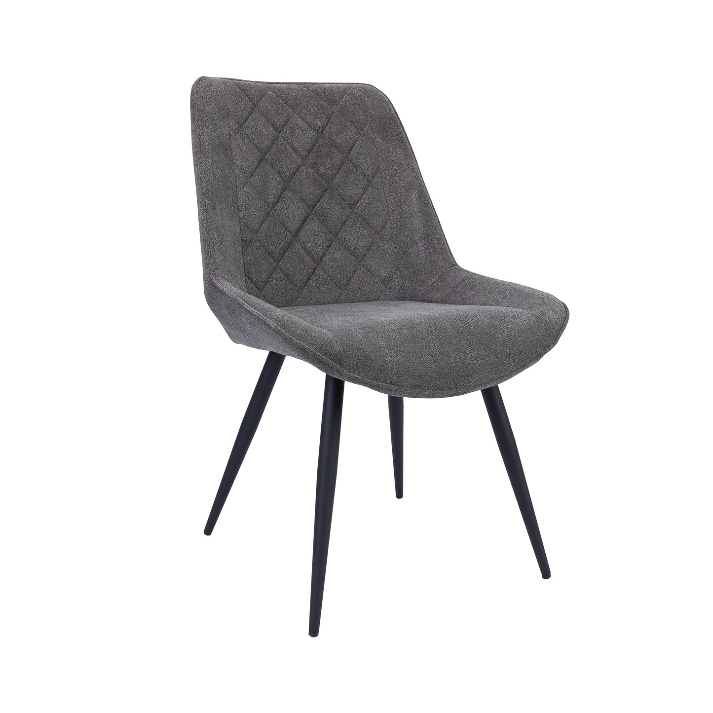 Helenium Dining Chair Set of 6 Fabric Seat with Metal Frame - Graphite