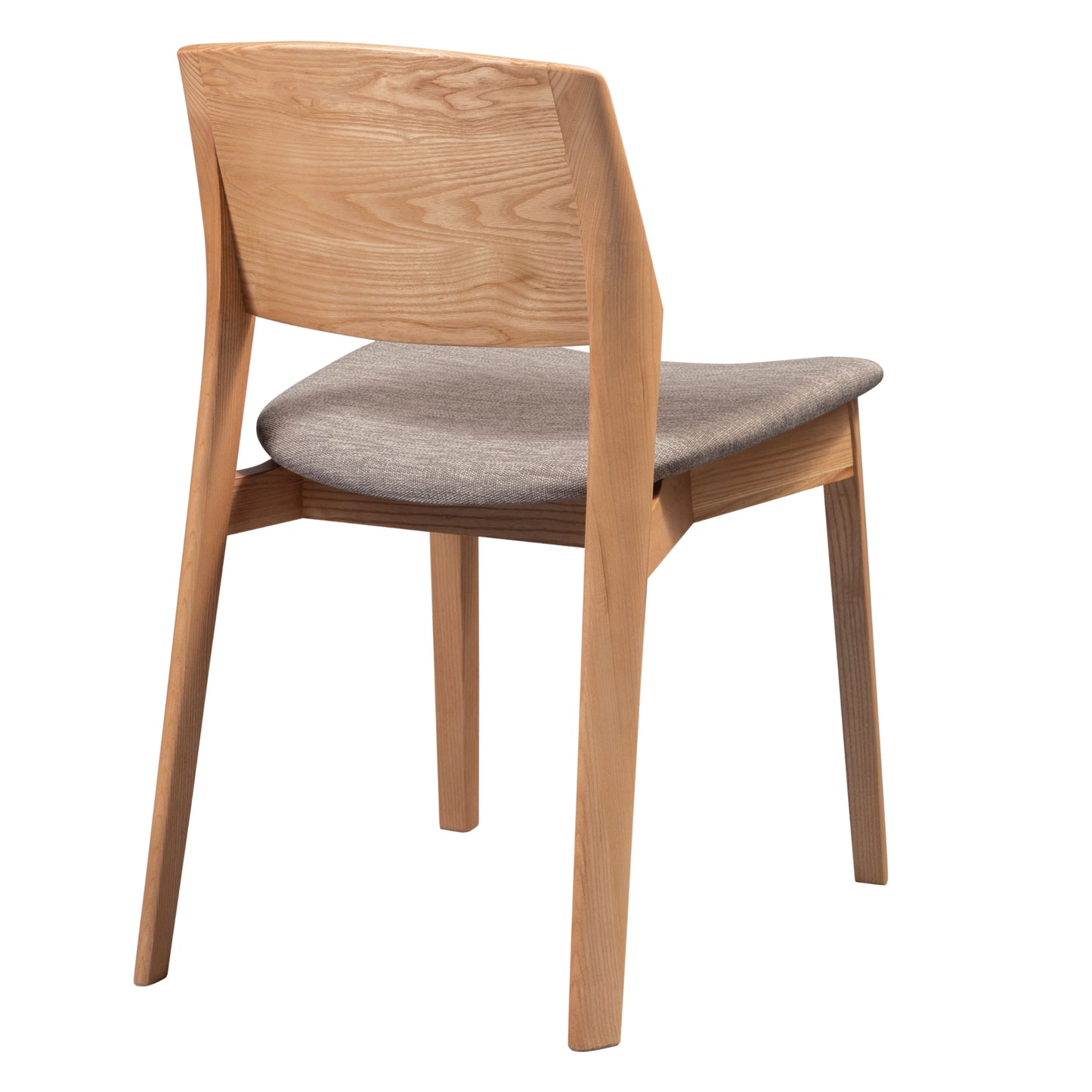 Emilio 2pc Set Dining Chair Fabric Seat Scandinavian Style Solid Ash Wood Oak