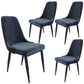 Eva Dining Chair Set of 4 Fabric Seat with Metal Frame - Charcoal