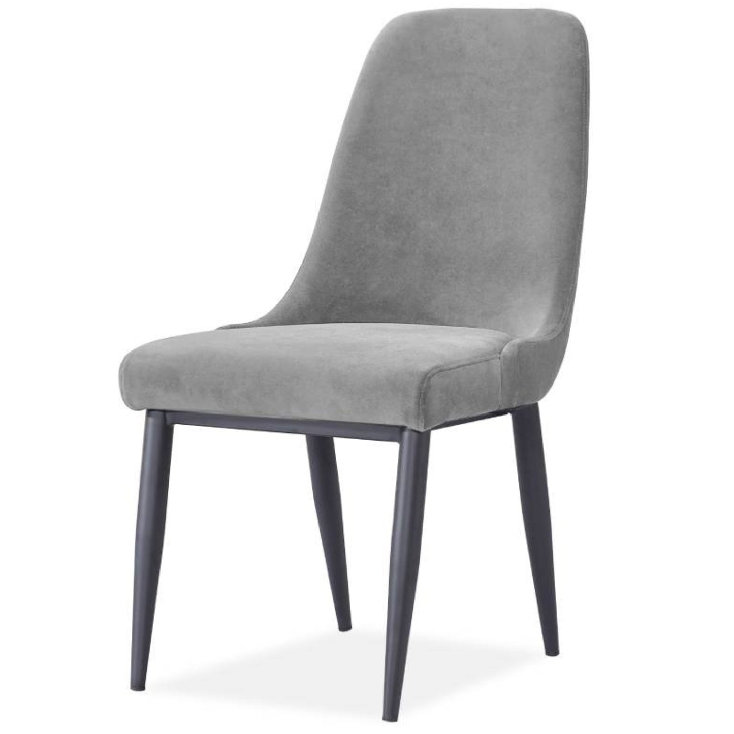 Eva Dining Chair Set of 6 Fabric Seat with Metal Frame - Grey
