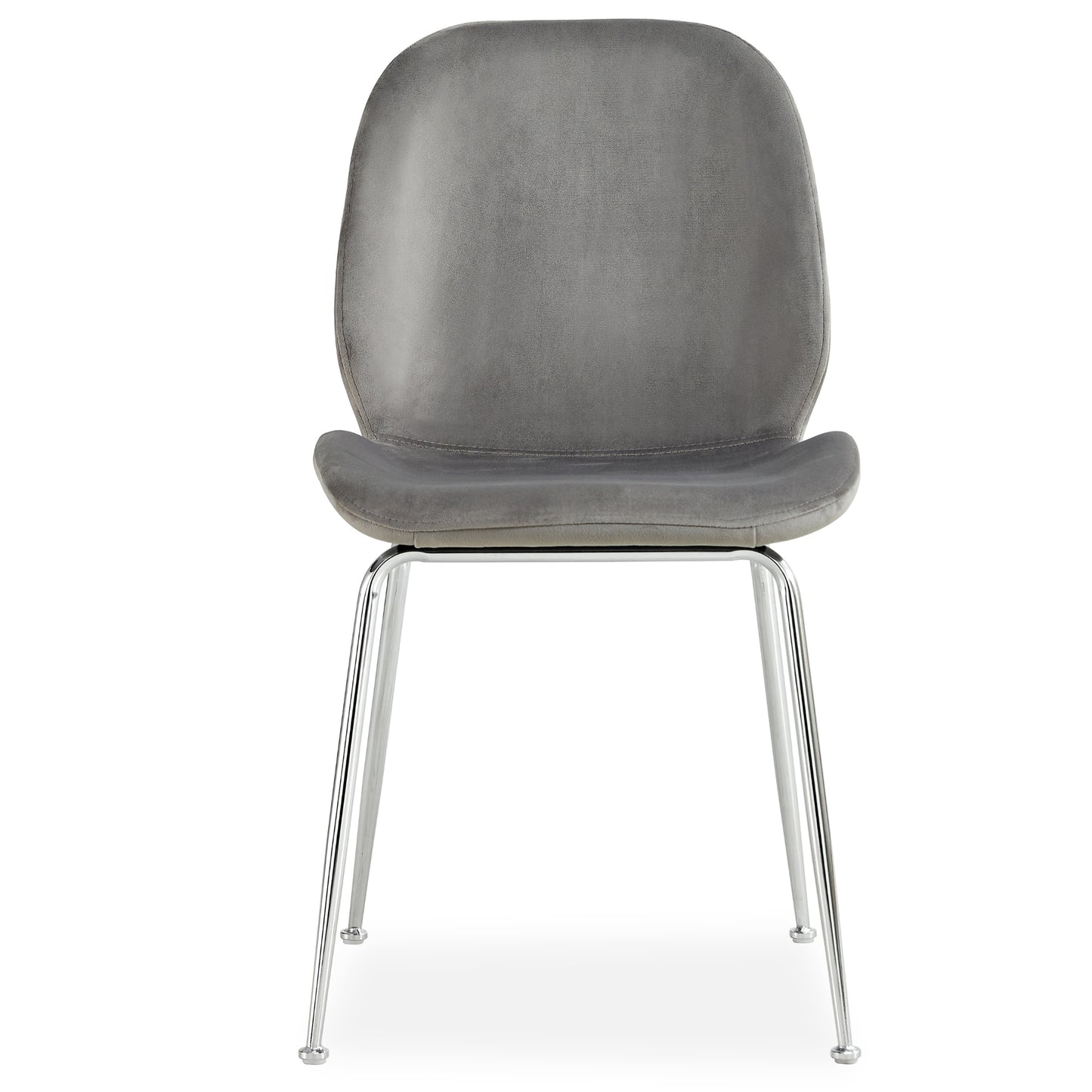 Remy Dining Chair Set of 6 Fabric Seat with Metal Frame - Grey