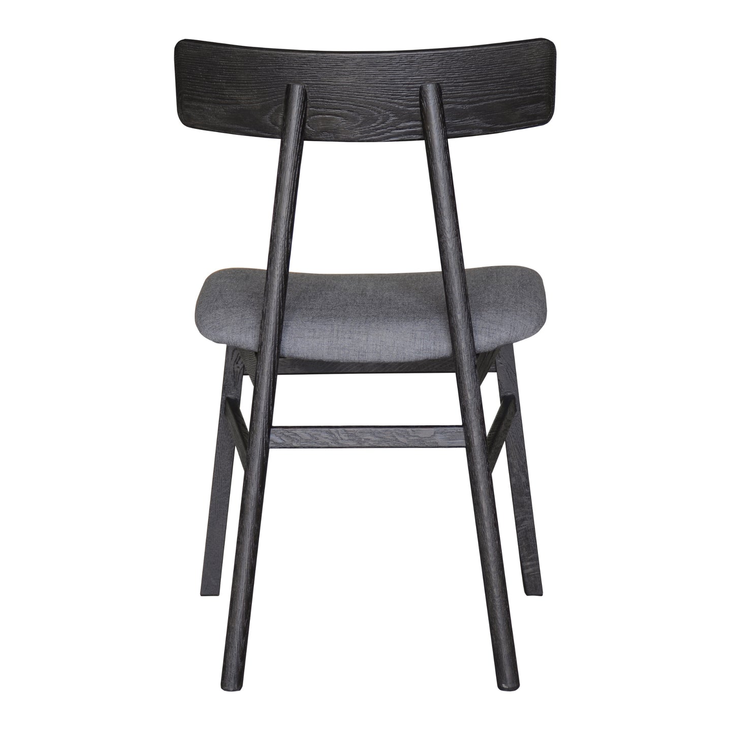 Claire Dining Chair Set of 6 Solid Oak Wood Fabric Seat Furniture - Black
