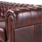 Max Chesterfield 3 Seater Sofa Lounge Genuine Leather Antique Red