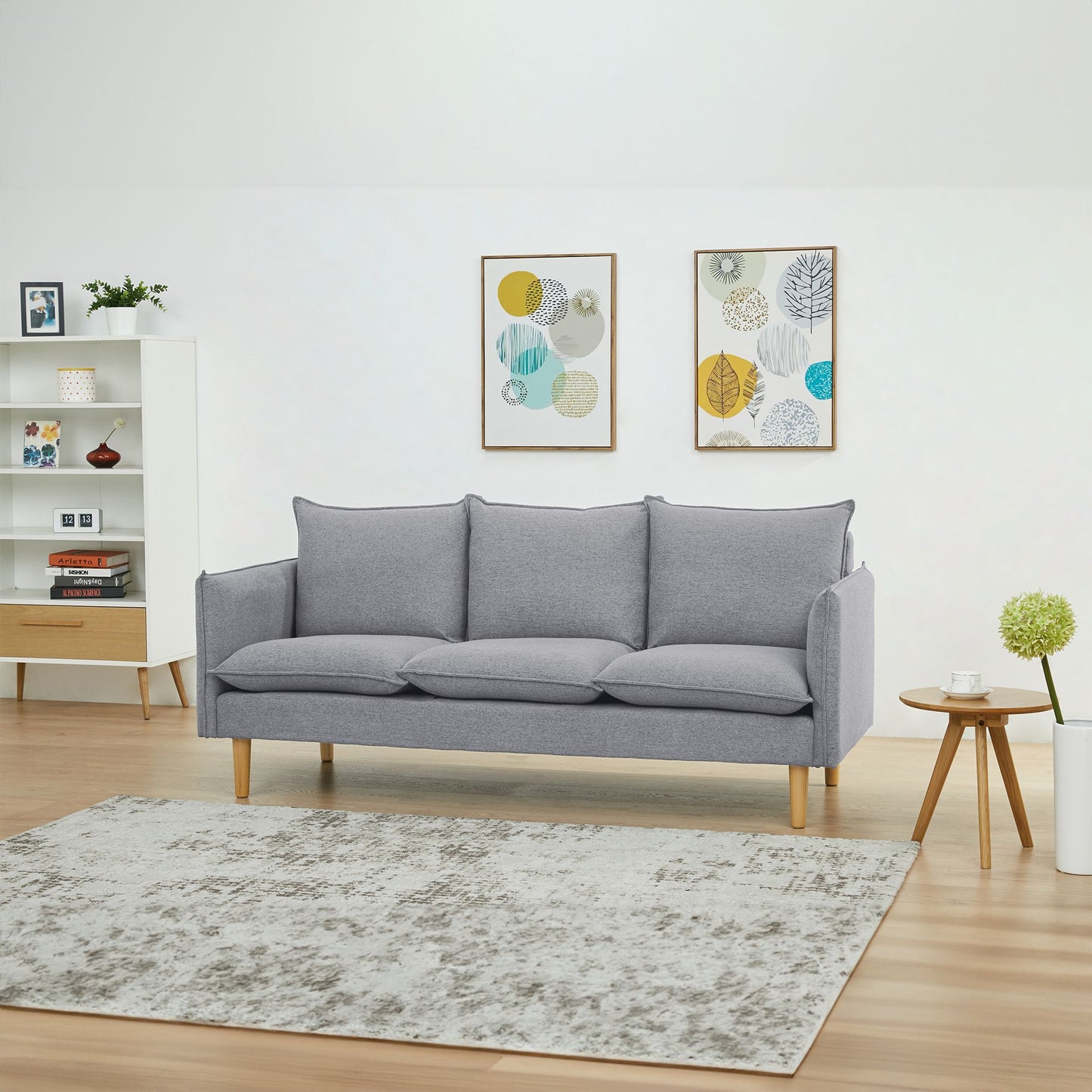 Sinatra 3 Seater Fabric Sofa Lounge Couch Grey