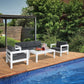 Outie 4pc Set 1+1+2 Seater Outdoor Sofa Lounge Coffee Table Aluminium White