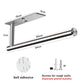 Kitchen Paper Holder Under Cabinet Wall Mount Adhesive Paper Towel Holder Rectangle Silver