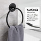Bathroom Towel Ring Bathroom Towel Rack Adhesive Hand Towels Holder Towel Hanger Round Black