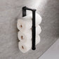Kitchen Paper Holder Under Cabinet Screw Wall Mount Adhesive Paper Towel Holder Rectangle Black