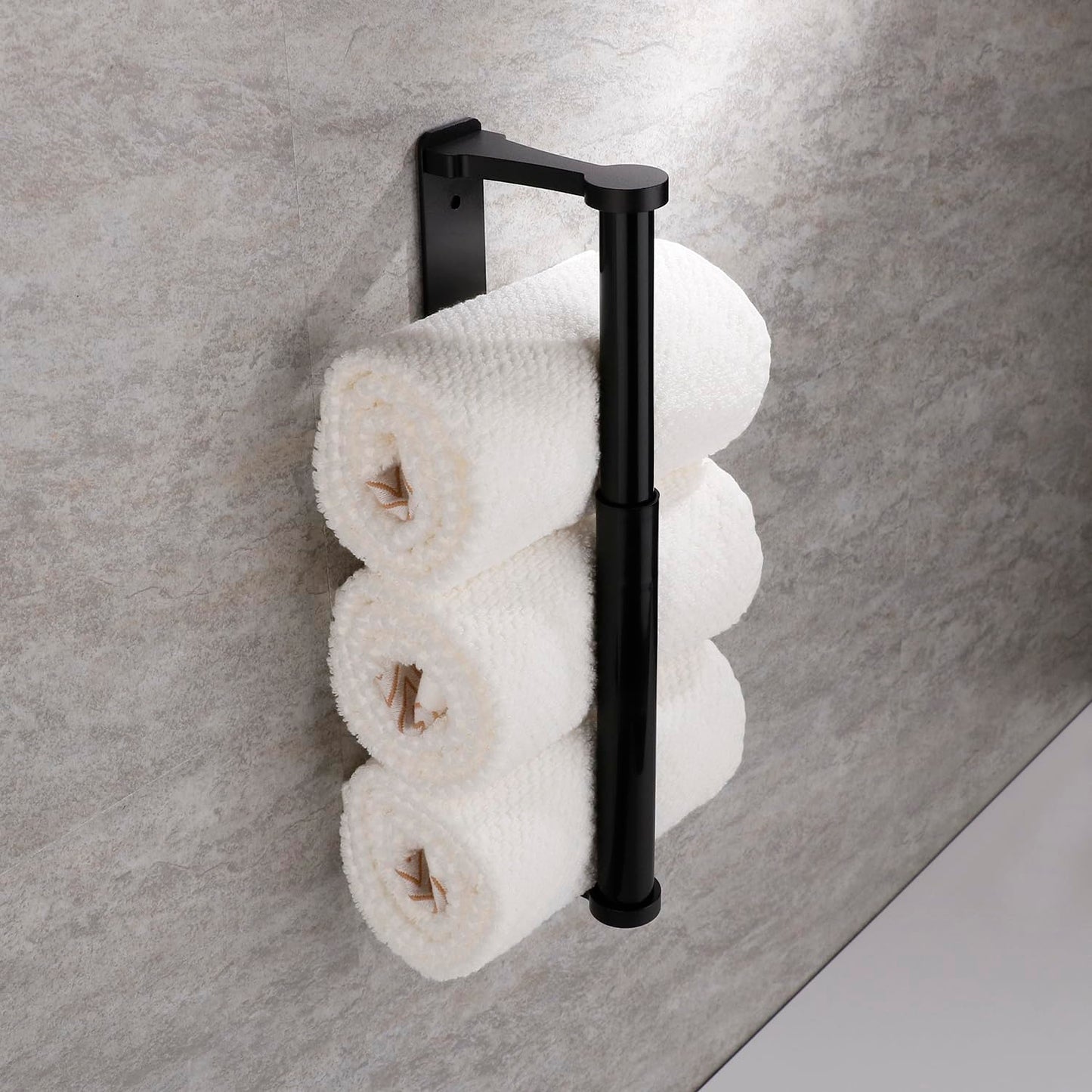 Kitchen Paper Holder Under Cabinet Screw Wall Mount Adhesive Paper Towel Holder Rectangle Black