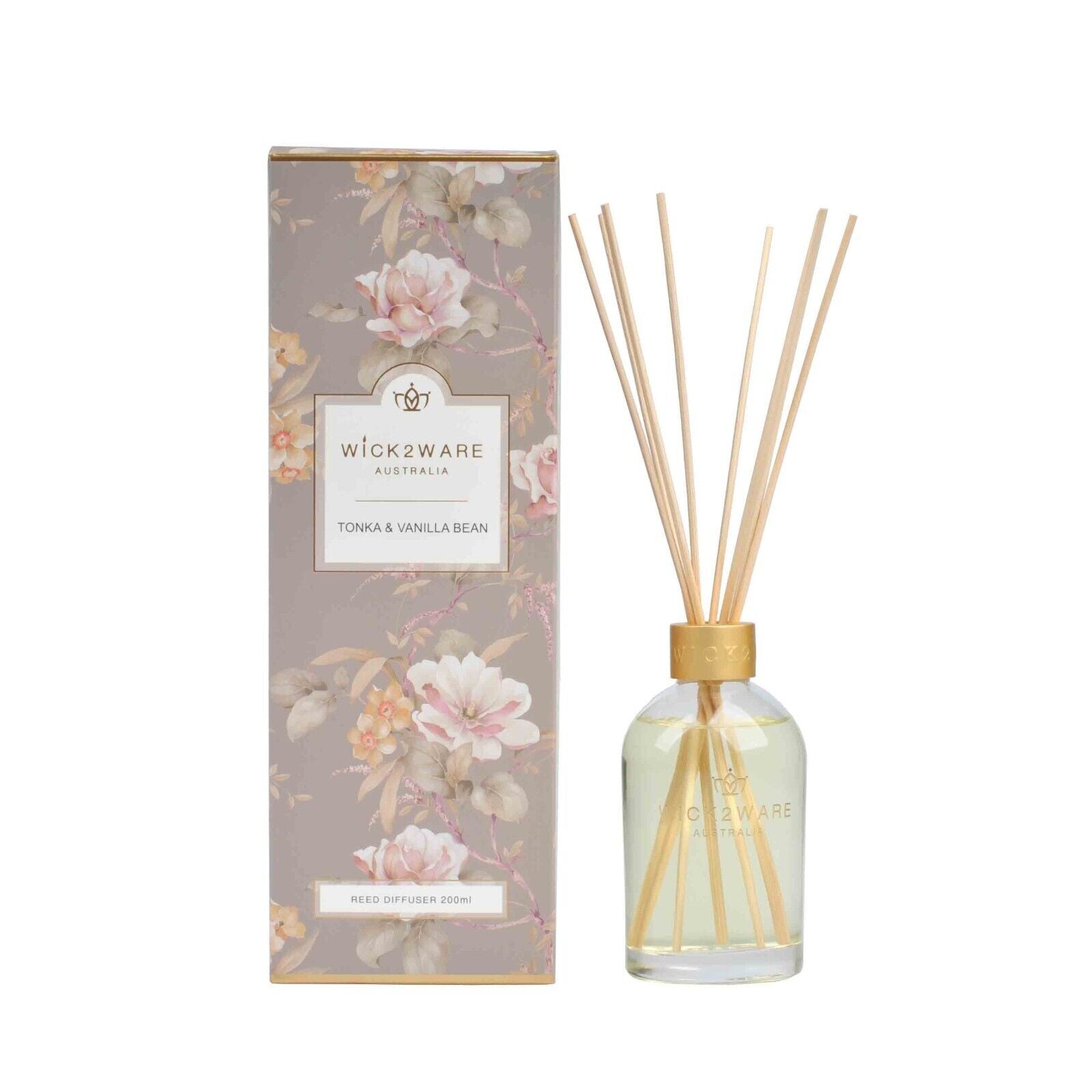 Wick2Ware Australia Fragrance Reed Diffuser Tonka & Vanilla Bloom 200ml/7.1 fl oz