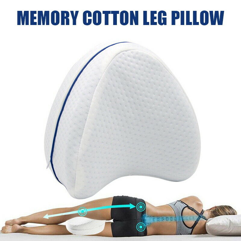 Leg Knee Support Pillow, Orthopedic Memory Foam Wedge Contour Pillow for Thighs, Leg Pillow for Back Hip Legs Knee Support Wedge and Pressure Relief, Washable Cover