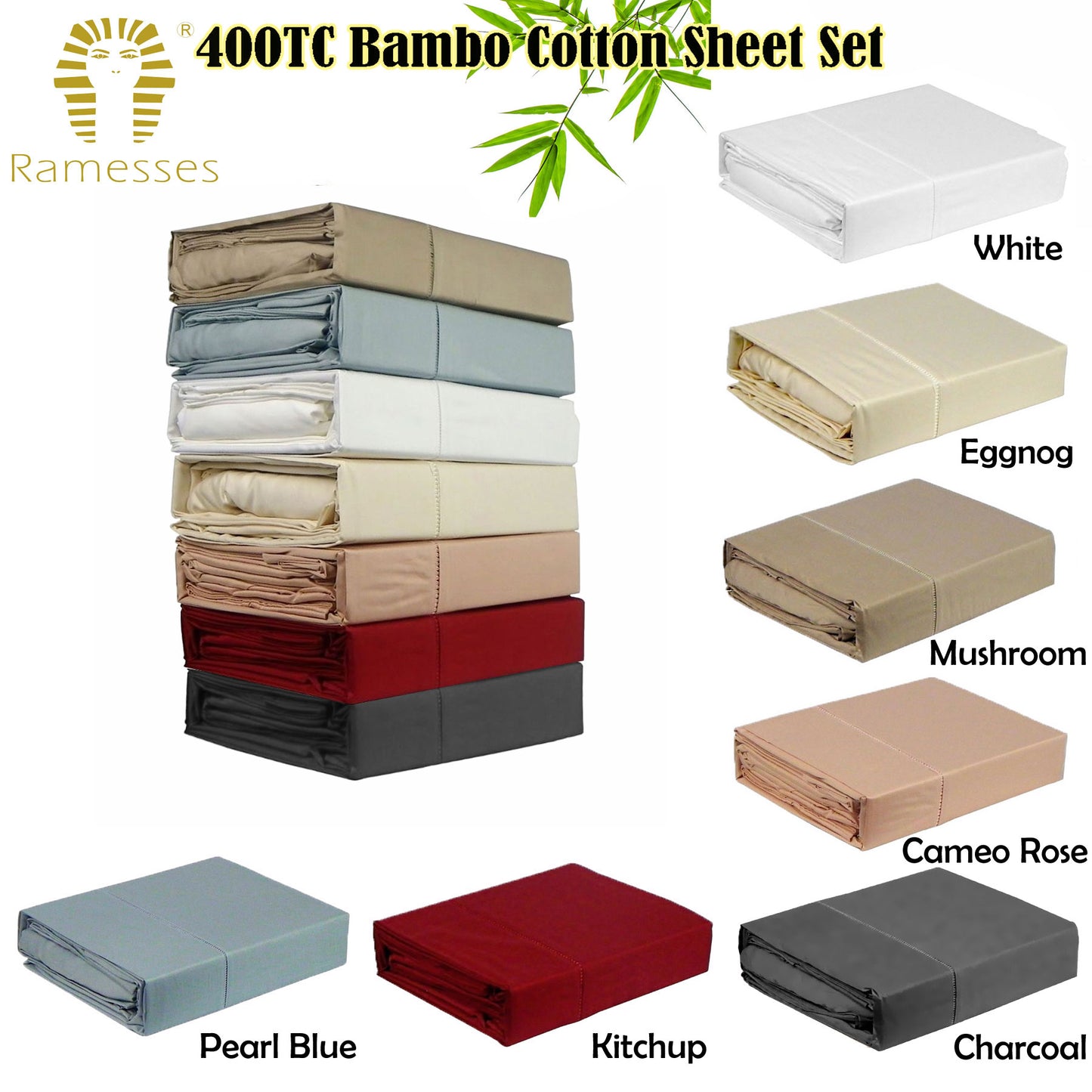 Ramesses 400TC Bamboo/Cotton Sheet Set Ketchup KING