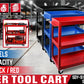 Red 3-Tier Tool Cart Trolley Toolbox Workshop Garage Storage 150KG Organizer Garage