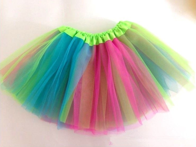 New Kids Tutu Skirt Baby Princess Dressup Party Girls Costume Ballet Dance Wear, Rainbow, Kids