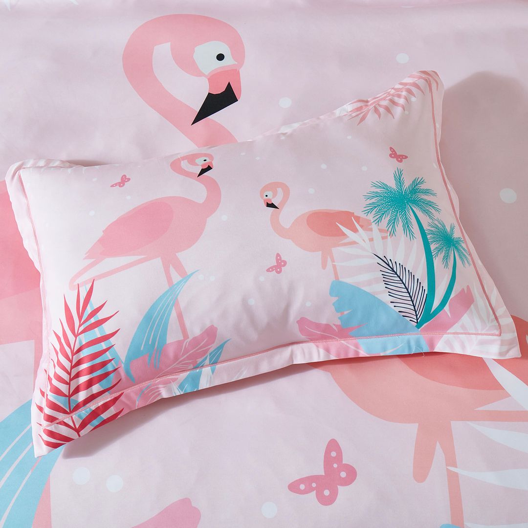 Flamingo Kids Quilt Cover Set - Double Size