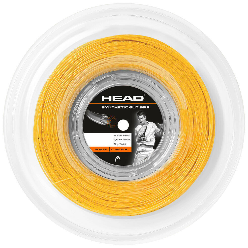 Head Synthetic Gut PPS 16g Tennis String Reel 200m 1.30mm Power Control - Gold