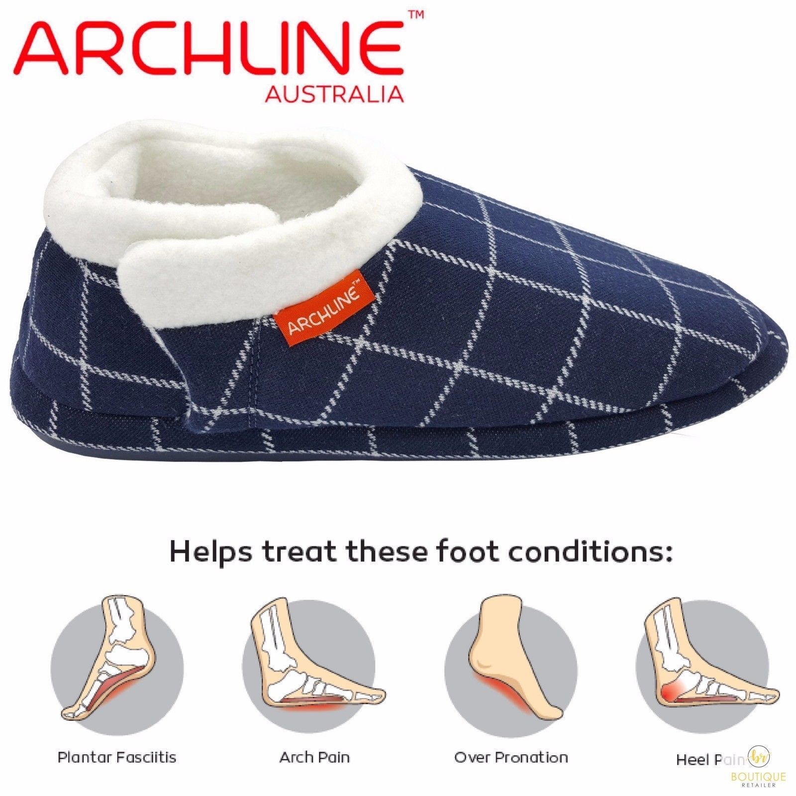 ARCHLINE Orthotic Slippers CLOSED Arch Scuffs Moccasins Pain Relief