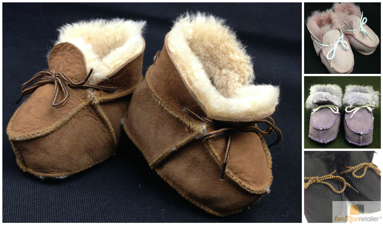 BABY MOCCASINS Soft Lambskin Slippers Shoes Winter Warm Newborn Kids Childrens